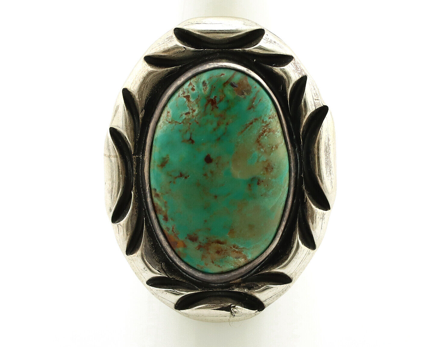 Navajo Ring 925 Silver Turquoise Mountain Artist Signed C Montoya C.80's