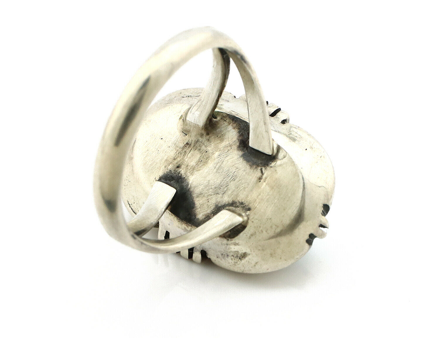 Navajo Ring .925 Silver Kingman Turquoise Handmade Native American Artist C80s