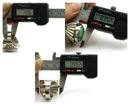 Navajo Ring .925 Silver Royston Turquoise Native American Artist C.80's