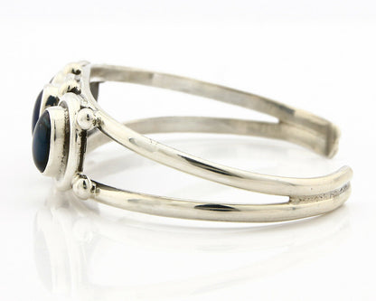 Navajo Bracelet .925 Silver Natural Mother of Pearl Handmade Native Artist C80's