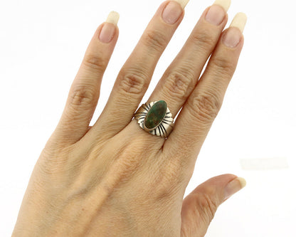 Navajo Ring .925 Silver Royston Turquoise Artist Signed Apache C.80's