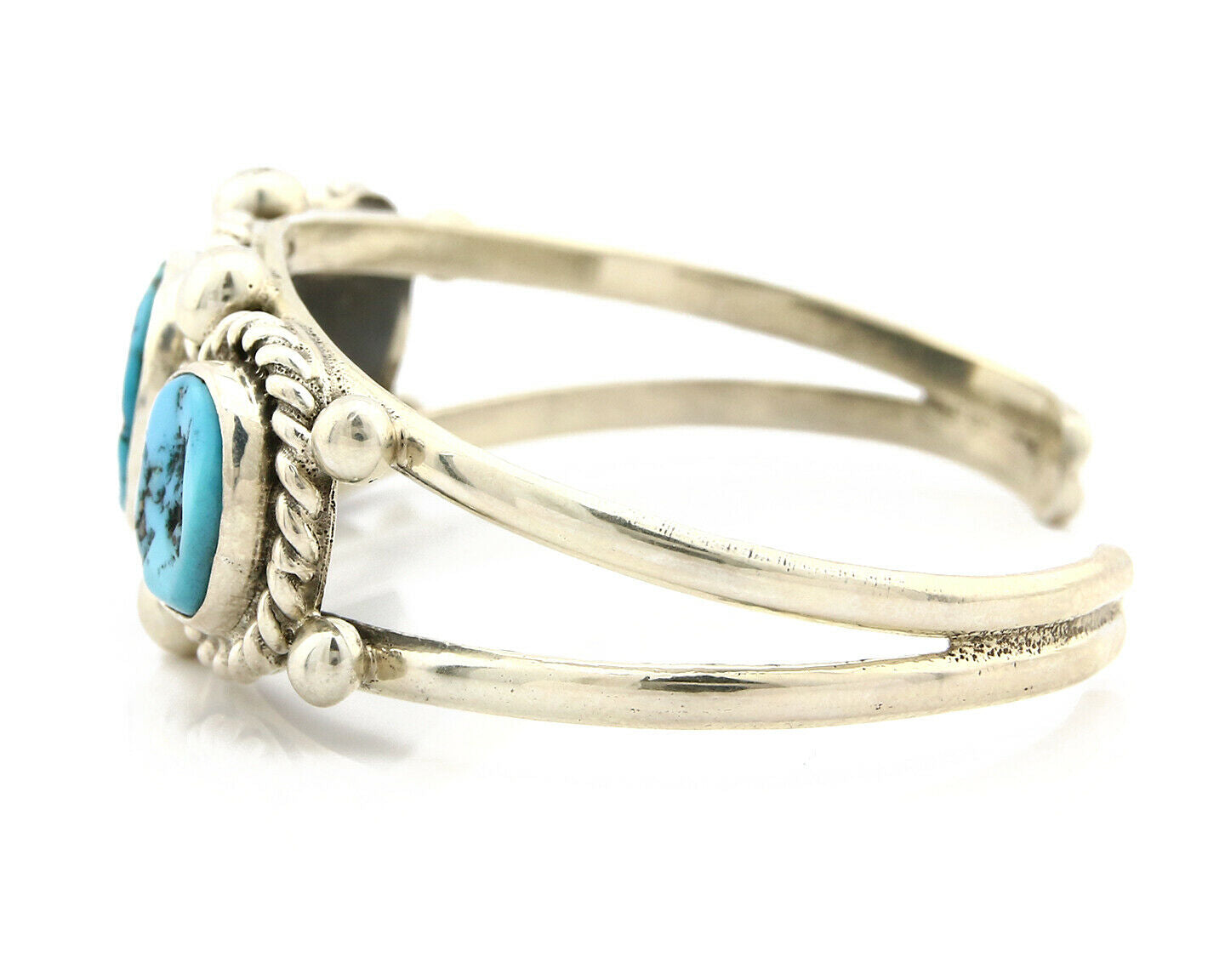 Navajo Bracelet .925 Silver Sleeping Beauty Turquoise Native C.80's