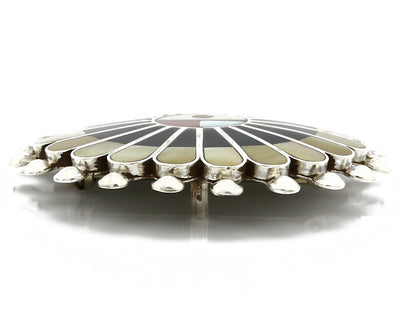 Zuni Signed Artist Victoria Unkestine Inlaid .925 SOLID Silver Tewa Pendant Pin