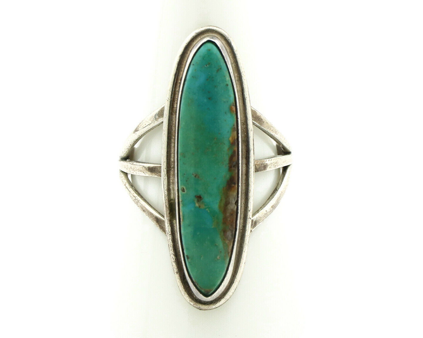 Navajo Ring .925 Silver Blue Green Southwest Turquoise Native Artist C.80's