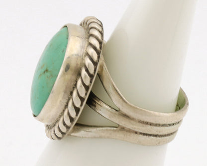 Navajo Ring .925 Silver Natural Kingman Turquoise Native American Artist C.1980s