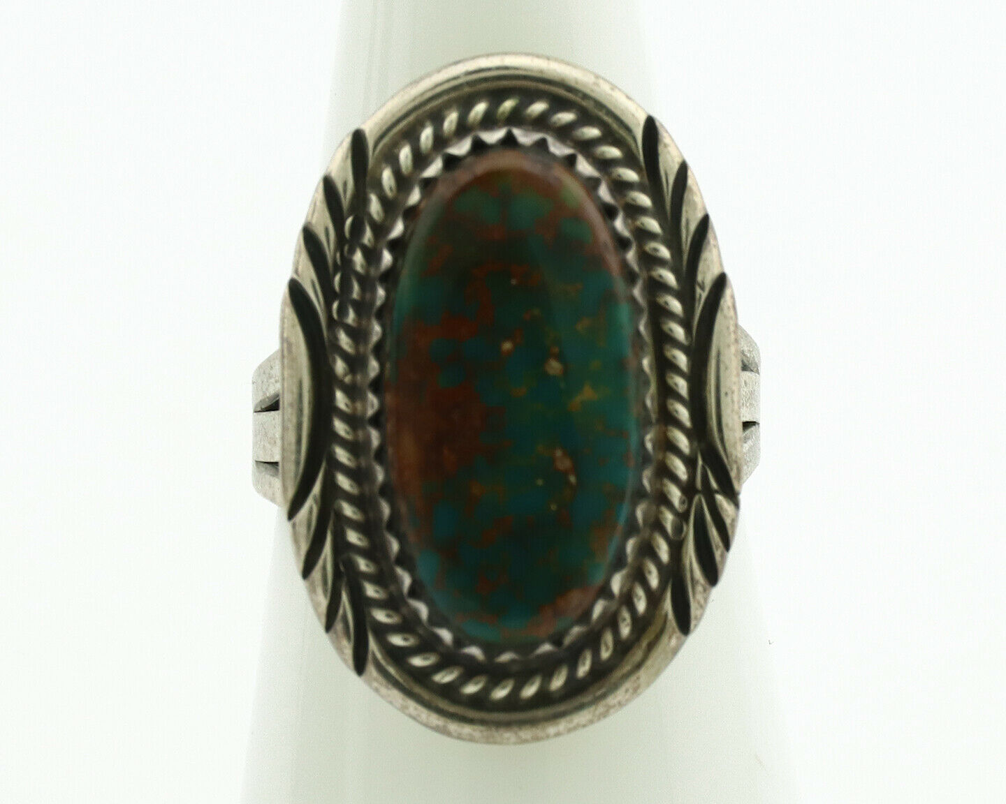 Navajo Ring .925 Silver Nevada Turquoise Native American Artist C.1980's