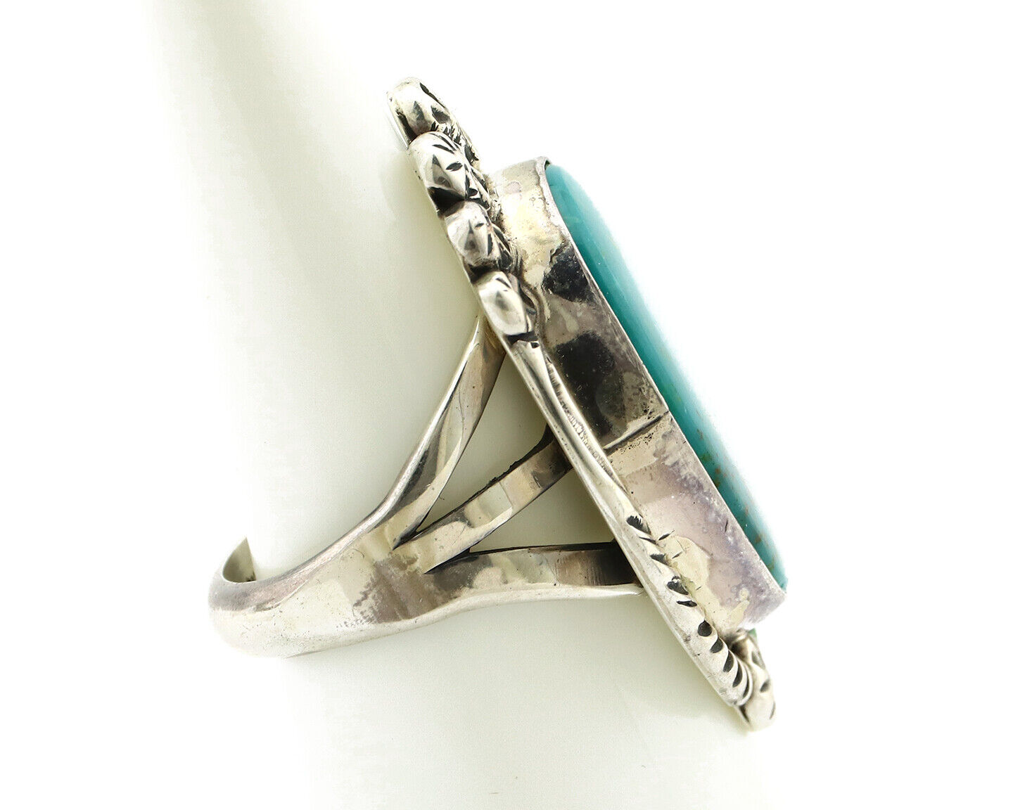 Navajo Ring 925 Silver Turquoise Mountain Artist Signed M Begay C.80's