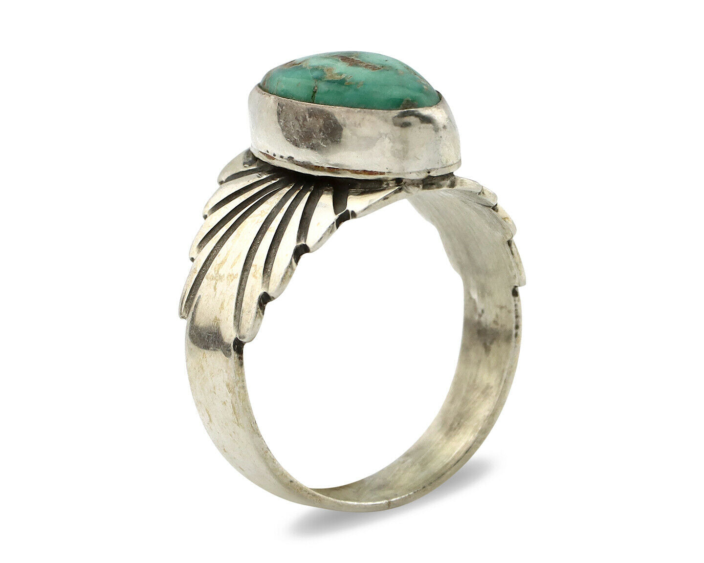 Navajo Ring .925 Silver Royston Turquoise Artist Signed Apache C.80's