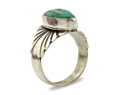 Navajo Ring .925 Silver Royston Turquoise Artist Signed Apache C.80's