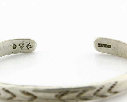Navajo Bracelet .925 Silver Hand Stamped Artist Signed Montoya C.80's