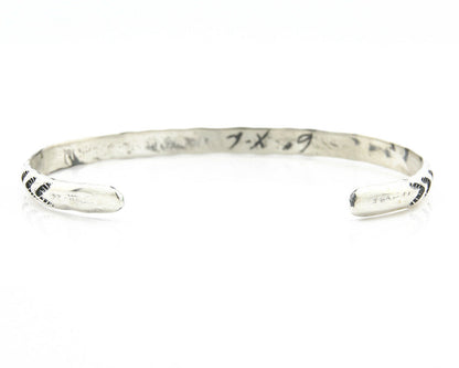 Navajo Bracelet .925 Silver Hand Stamped Arrow Head Artist I Montoya C80s