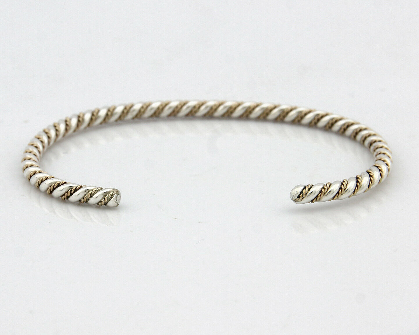 Navajo Bracelet .925 Silver Braided Twisted Artist Tahe C80's 3.0mm Wide