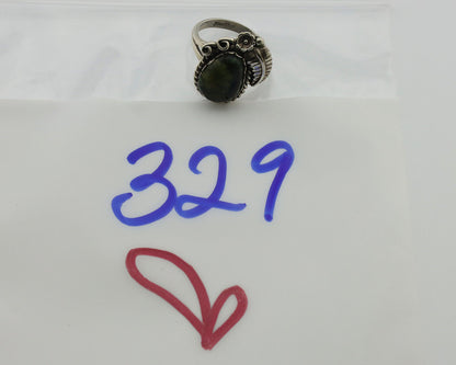 Navajo Ring .925 Silver Green Turquoise Handmade Native American Artist C.1980s