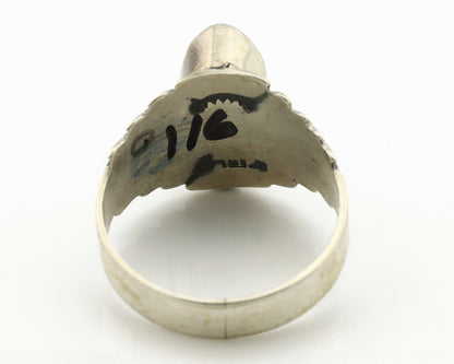 Navajo Ring .925 Silver Kingman Turquoise Artist Signed Apache C.80's