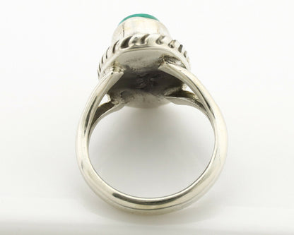 Navajo Ring .925 Silver Natural Mined Turquoise Artist Signed Gecko C.80's