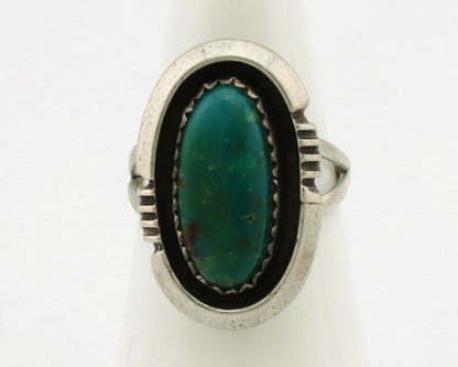 Navajo Ring .925 Silver Kingman Turquoise Native American Artist C.1980's
