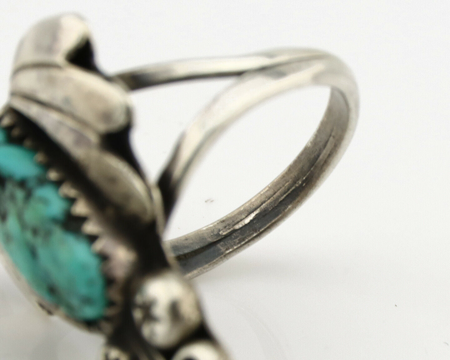 Navajo Ring .925 Silver Sleeping Beauty Turquoise Native Artist C.1980's