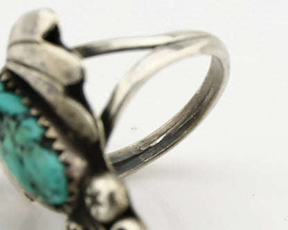 Navajo Ring .925 Silver Sleeping Beauty Turquoise Native Artist C.1980's