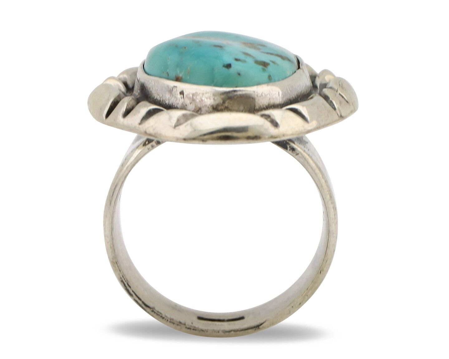 Navajo Ring 925 Silver Natural Blue Turquoise Native Artist Signed C Montoya C80