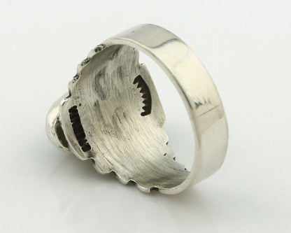 Navajo Ring .925 Silver Blue Green Arizona Turquoise Artist Signed Apache C.80's