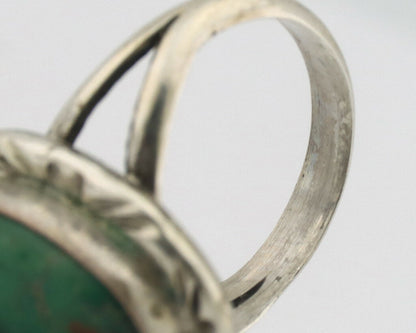 Navajo Ring .925 Silver Kingman Turquoise Native Artist Signed C.80's