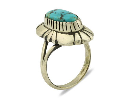 Navajo Ring .925 Silver Arizona Turquoise Signed M Montoya C.80's