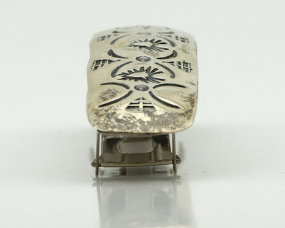 Women's Navajo Hair Clip Barrette .925 Silver Hand Stamped Artist C Montoya C80s