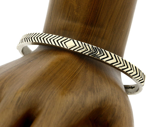 Navajo Bracelet .925 Silver & 14k Solid Gold MM Rogers and AS Cuff C.80's