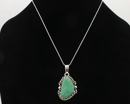 Navajo Pendant .925 Silver Kingman Turquoise Artist Signed Gecko C.80's