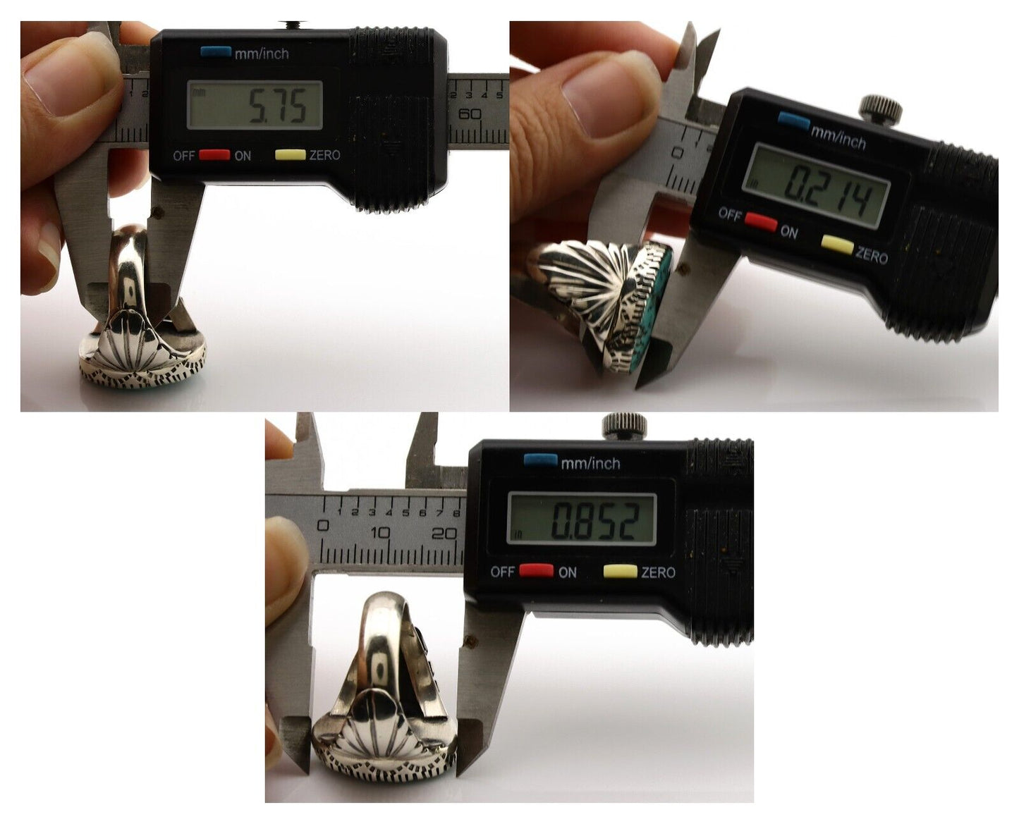 Navajo Ring .925 Silver Sleeping Beauty Turquoise Artist Signed DK C.80's