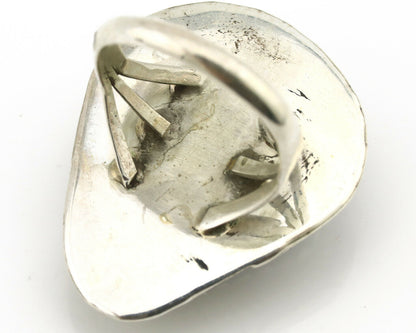 Navajo Ring .925 Silver Turquoise Mountain Artist Signed AC C.80's