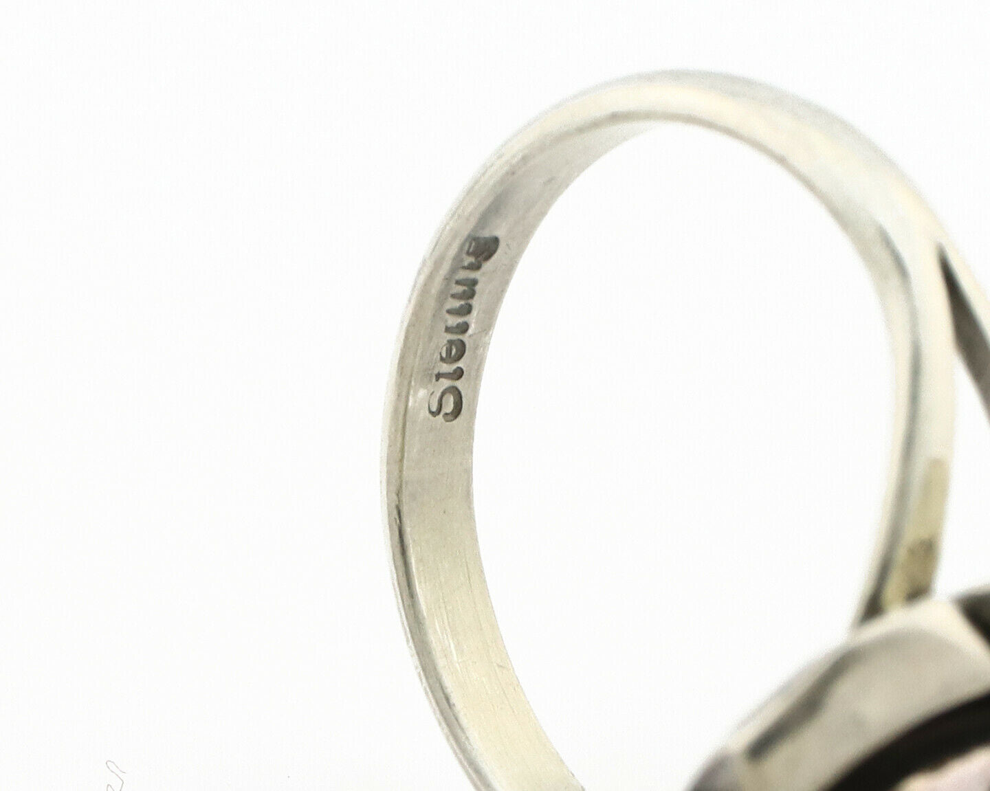 Navajo Ring .925 Silver Kingman Turquoise Handmade Native American Artist C.80's