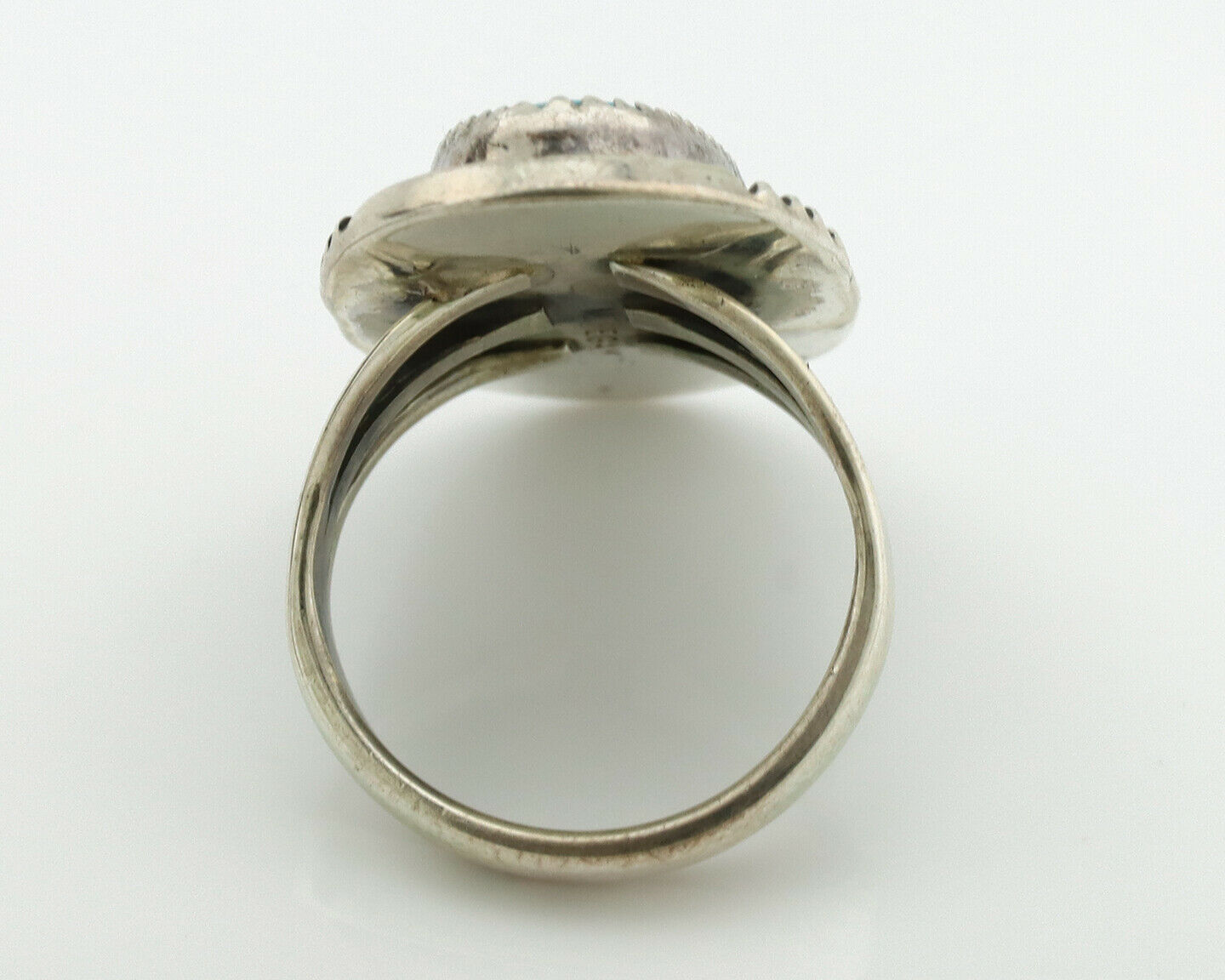 Navajo Ring .925 Silver Kingman Turquoise Artist Native American C.1980's