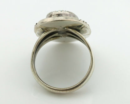 Navajo Ring .925 Silver Kingman Turquoise Artist Native American C.1980's