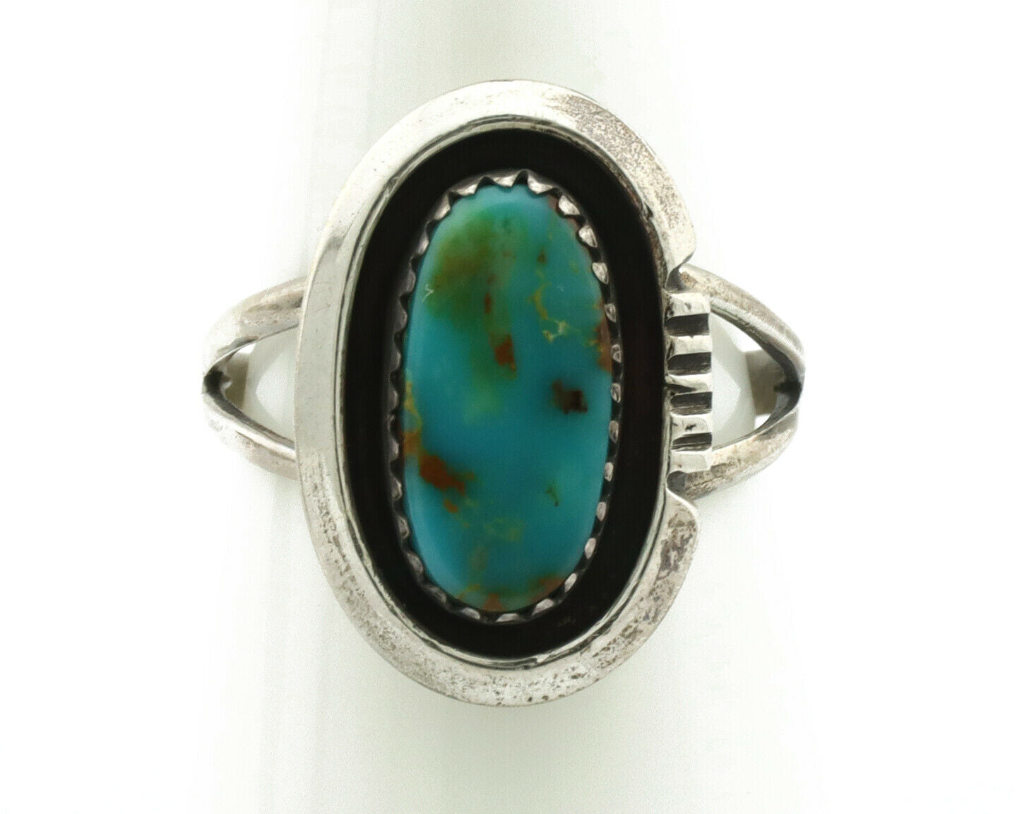 Navajo Ring .925 Silver Arizona Turquoise Native American Artist Handmade C.80's
