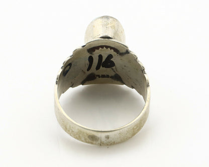 Navajo Ring .925 Silver Kingman Turquoise Artist Signed Apache C.80's