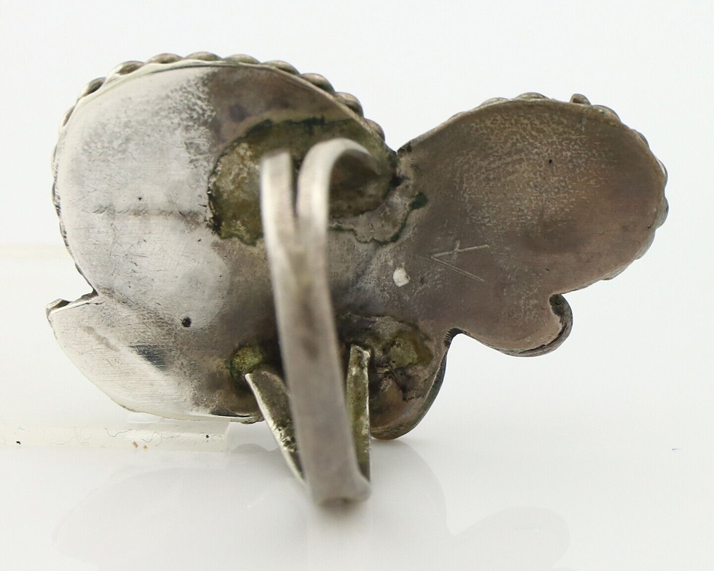 Navajo Handmade Ring 925 Silver Turquiose & Coral Native American Artist C.80's