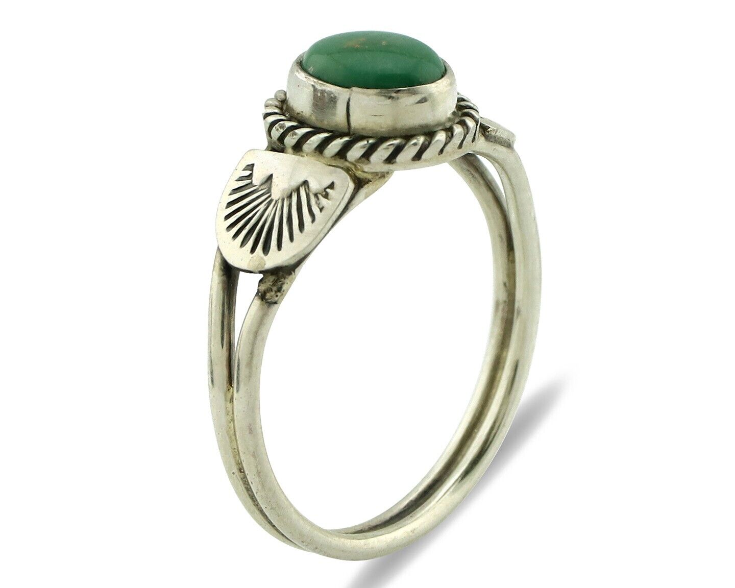 Navajo Ring 925 Silver Natural Green Turquoise Native Artist C.80's