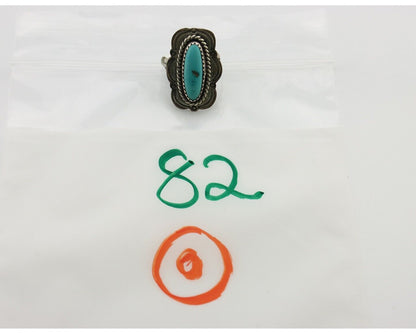Navajo Ring .925 Silver Manassas Turquoise Native American Artist C.80's