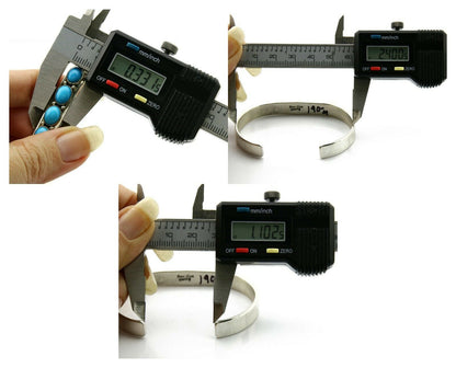 Navajo Bracelet .925 SOLID Silver Turquoise Signed Artist Bea Tom C.80's