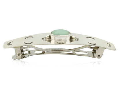 Navajo Hair Clip .925 Silver Globe Turquoise Barrette C.80's