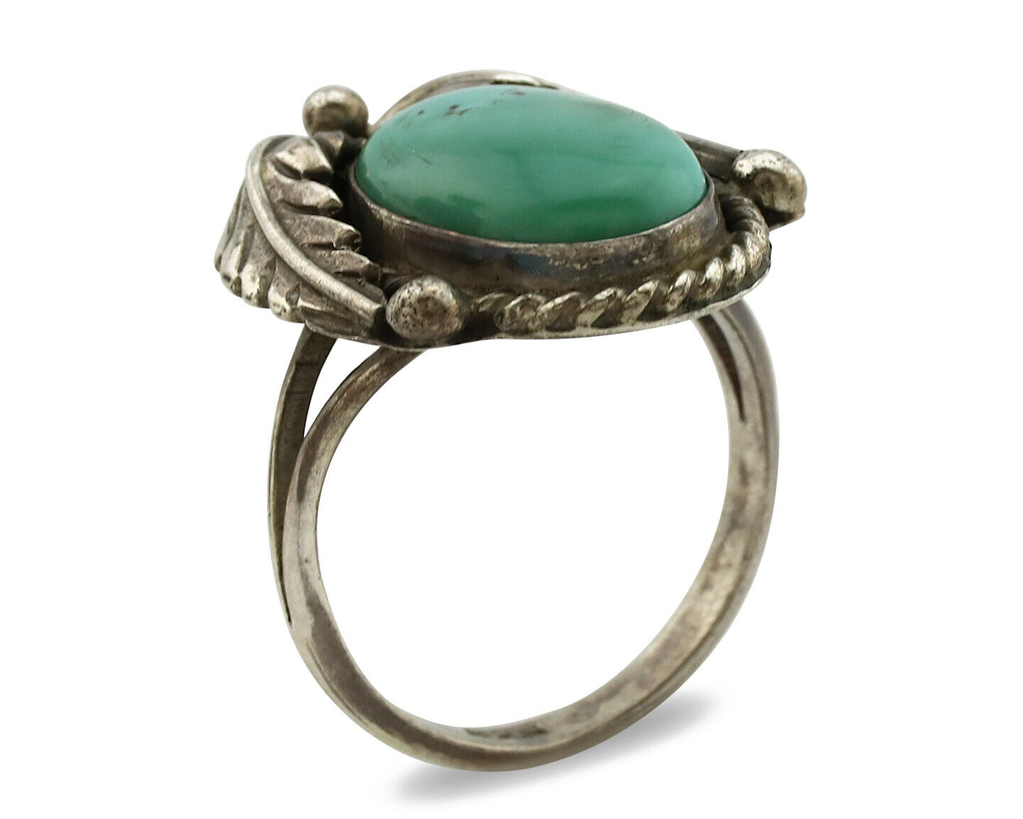 Navajo Ring .925 Silver Royston Turquoise Native American Artist C.1980's