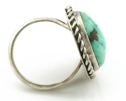 Navajo Ring 925 Silver Natural Mined Turquoise Native Signed N C.80's
