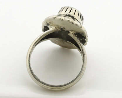 Navajo Ring .925 Silver Natural Mined Turquoise Artist Signed M Montoya C.80's