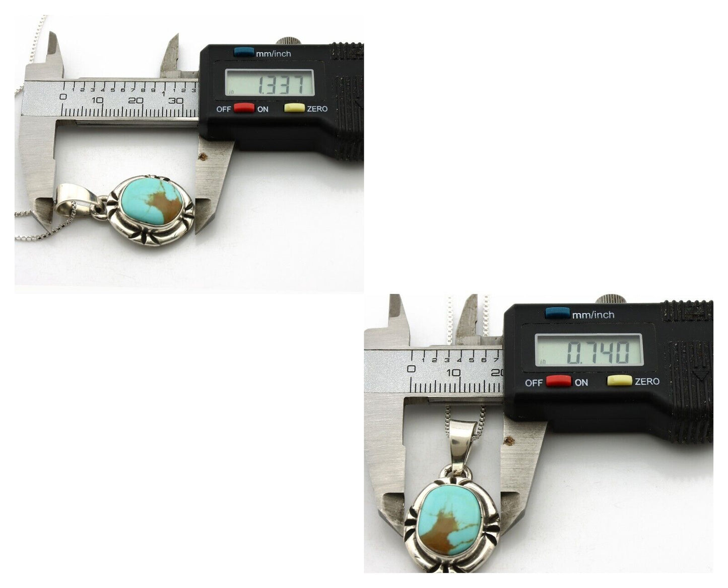 Navajo Necklace 925 Silver Kingman Turquoise Artist Signed Gecko C.80's