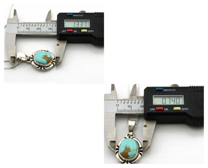 Navajo Necklace 925 Silver Kingman Turquoise Artist Signed Gecko C.80's