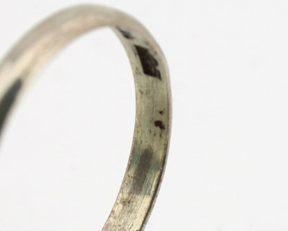 Navajo Ring .925 Silver Spiderweb Turquoise Native American Artist C.1980's