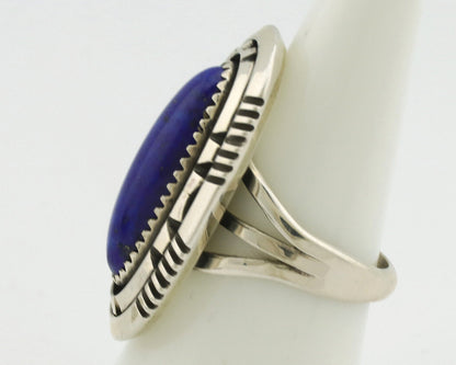 Navajo Ring 925 Silver Natural Lapis Lazuli Artist Signed William Denetdale C80s