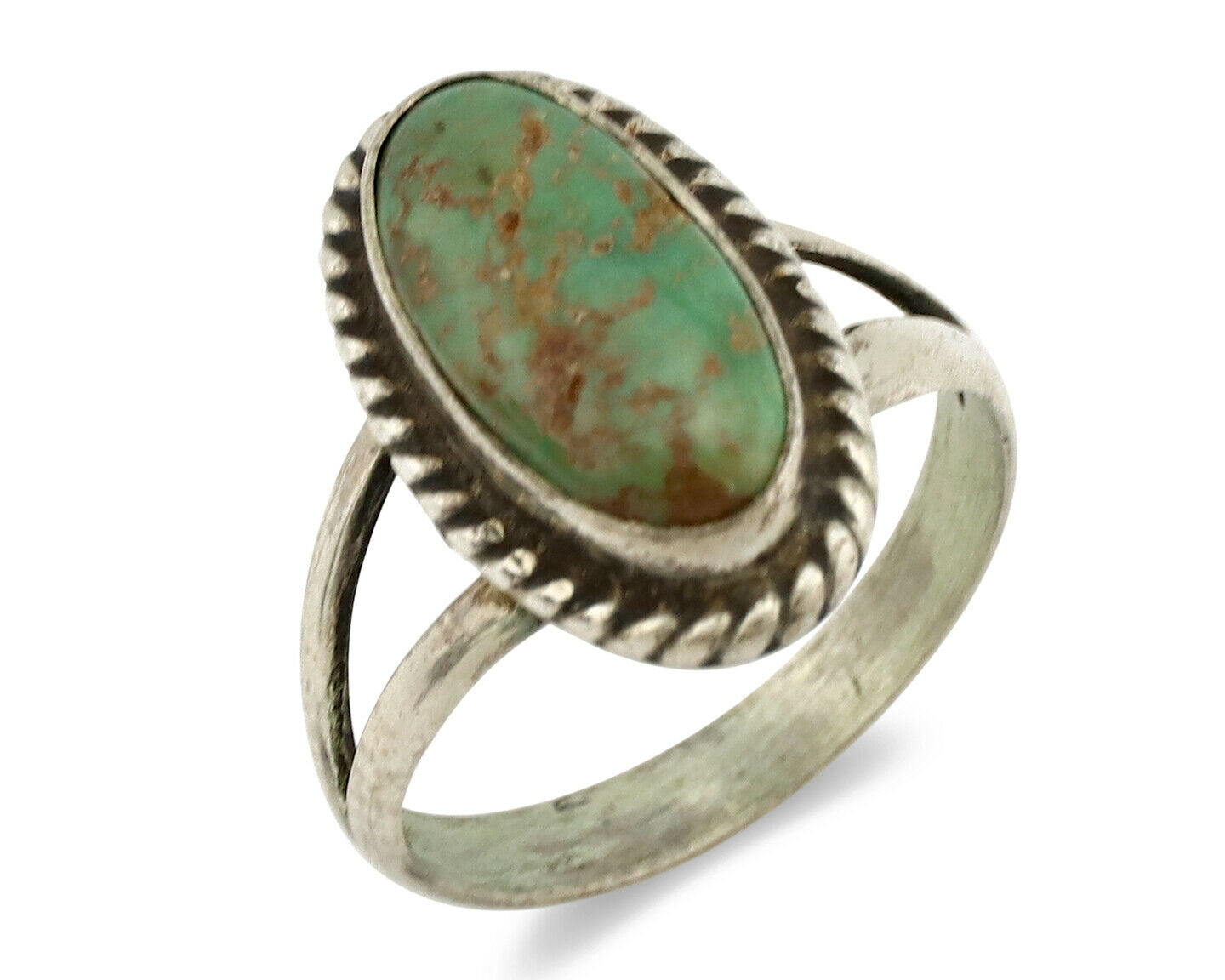 Navajo Ring .925 Silver Manassas Turquoise Artist Native American C.1980's