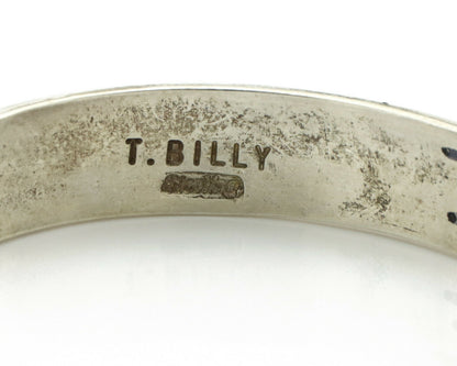 Navajo Bracelet .925 Silver Handmade Overlay Style Signed Tommy Billy Cuff C80s